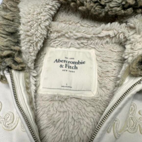 Abercrombie Iconic Rare Vintage Flattering Fur Hoodie Cotton Zip Up Hoodie 2000s - Picture 4 of 6